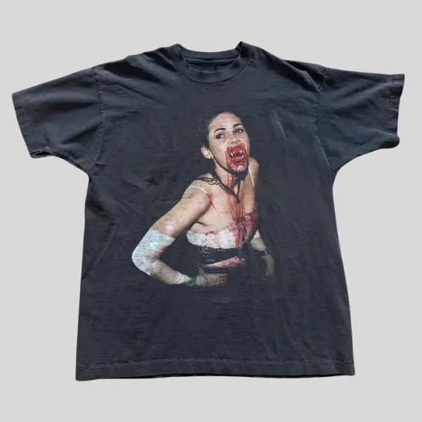 Jennifer’s Body Horror Movie Vintage Y2K Unisex Crewneck Tee, 2000s Retro Horror Film Graphic Cotton Casual T-Shirt