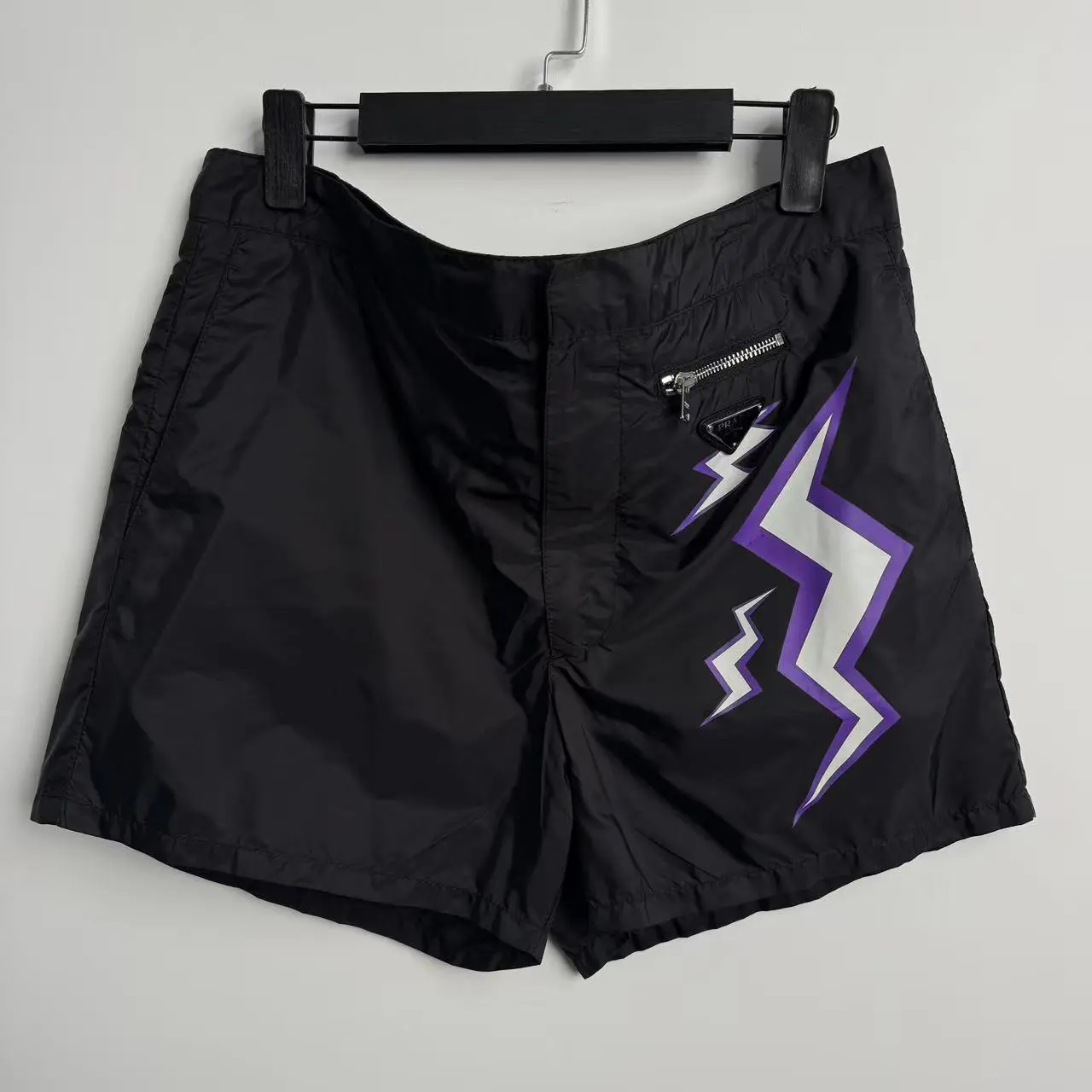 Pre-owned PRADA Lightning Print Nylon Swim Shorts