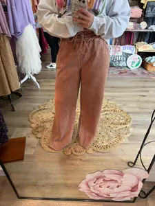 Rust Fleece Sweatpants
