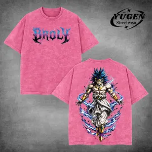 [Yūgen Store] Broly Legendary Super Saiyan DB Vintage Retro Acid Washed Oversized T-Shirt, Heavyweight Cotton Unisex Anime Manga Tee, Anime Merch, Menswear Streetwear, Gift For Anime Fan.