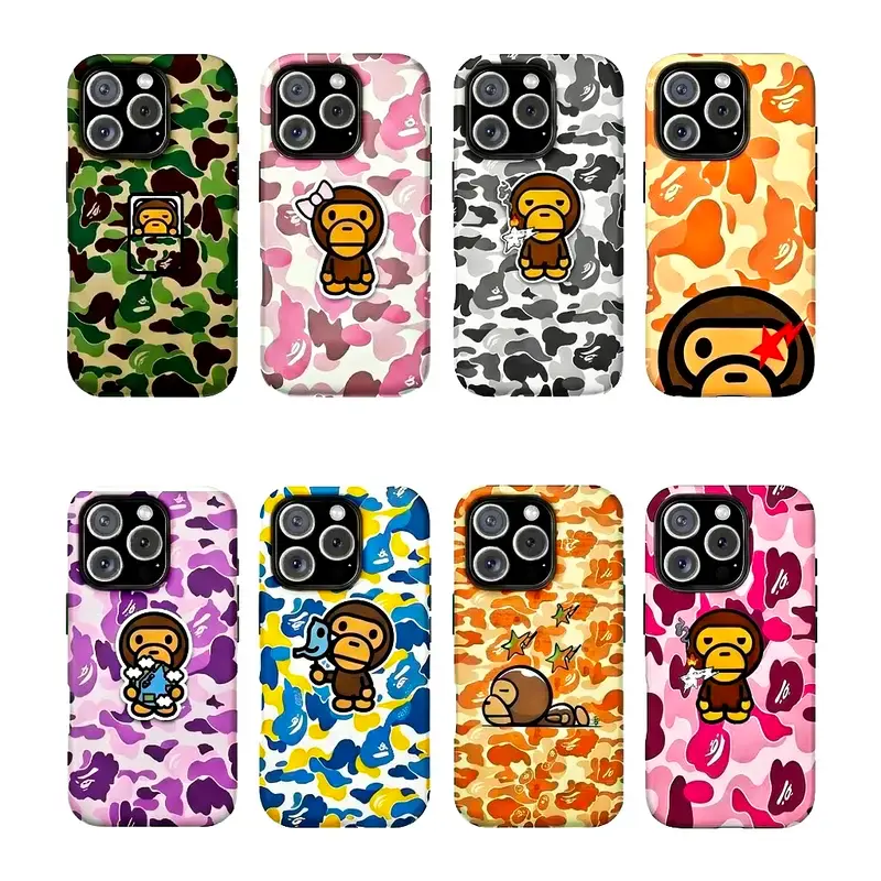 Bape Protective Streetwear Phone Case for iPhone 17/16/15/14/13/12/11 Pro Max/Pro Samsung S22-26 Ultra