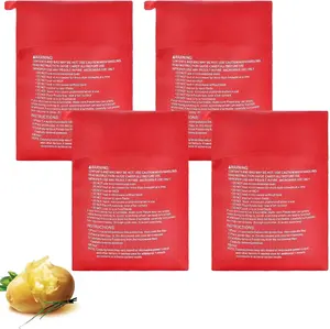 4 Pcs Baked Potato Microwave Bag Reusable Microwave Cooker Pouch Potato Bag Quick-Cook Easy Kitchen Gadget Cooker for Fluffy Sweet Potatoes Red Baked Pouch Made from Durable Polyester Fiber Utensils Corn