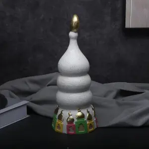 Resin Colorful Tower Ornament, Muslim Holiday Religious Decoration, Religious Home Decor, 1 Piece, Perfect for Festive Decorations, High-Quality Resin Material