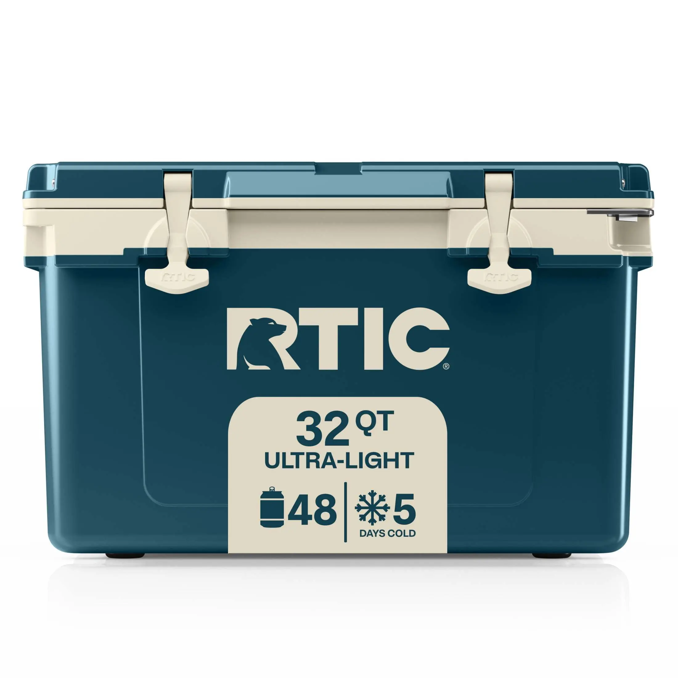 RTIC Ultra-Light 32 Qt Hard-Sided Ice Chest Cooler - Sports & Outdoor Camping Hiking Camp Kitchen Cooler, Fits 48 Cans