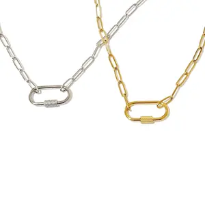 Carabiner Necklace | 18k Gold Plated | Stainless Steel Jewelry