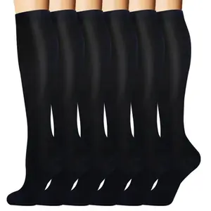 Muse Theory Daily Wear 6 Pairs Unisex Quick-Dry Compression Calf Socks, Anti-Slip Sweat-Wicking All-Day Comfort Sports Stockings Tubesocks Leg Warmers Theory