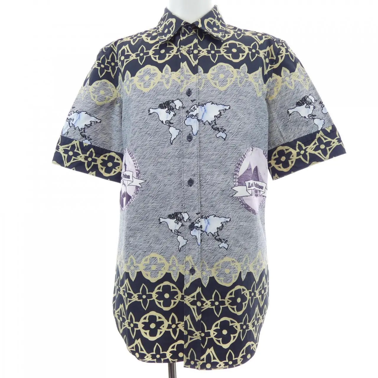 Pre-owned Louis Vuitton Cotton Small Leather Goods LV Wax Short Sleeve Shirt