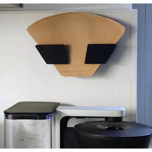 Wall-Mounted Coffee Filter Holder, Adhesive or Screw Mount, Filter Paper Organizer, Fits All Common Filter Sizes, Open-Style Storage Box