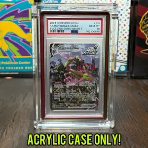 Premium Magnetic Acrylic Display Case for PSA, CGC, and TAG Graded Pokémon + Sports Cards with Guard | Ultra Clear Slab Holder (CASE ONLY)