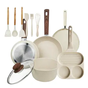 Non-stick Cookware Set, 12pcs/set Non-stick Cooking Pot & Pan & Utensils Set, Kitchen Cookware Set for Home Dining Room Picnic, Nonstick Cooking Set