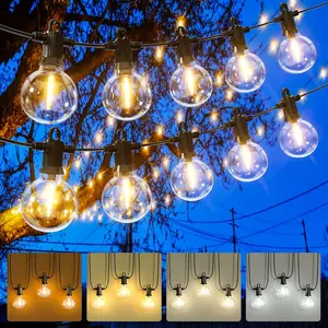 Outdoor String Lights, 100FT 4-Color LED Patio Lights with 50 Shatterproof G40 Globe Bulbs,   Lights for Outside, Backyard, Porch, Balcony, Gazebo, 2700K/3000K/4000K/6000K