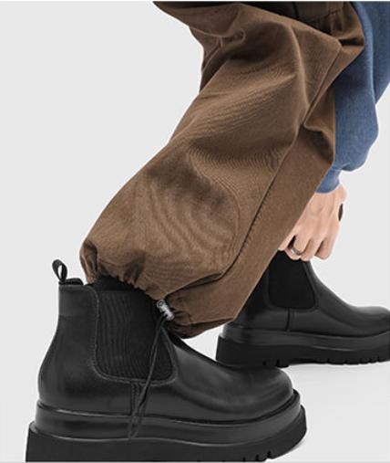 Men's Platform Chelsea Boots Black Height Increase Cleanfit Casual Business