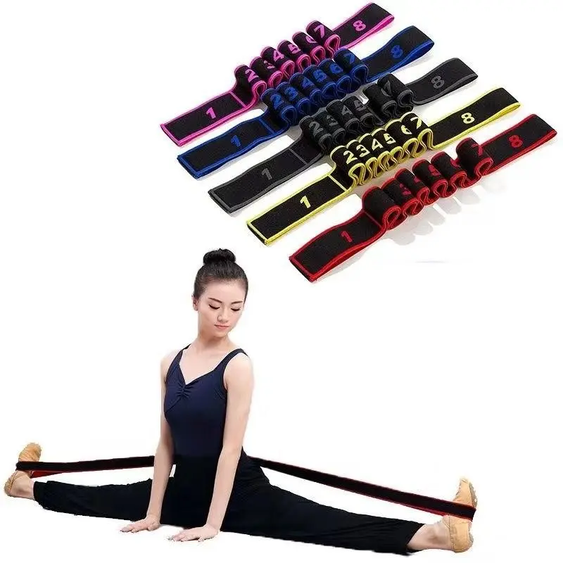 Digital Elastic Yoga Resistance Band, 8 Strands Multi-Circle Style, Shaping & Posture Correction, Suitable for Men Women Home Exercise Dance Training