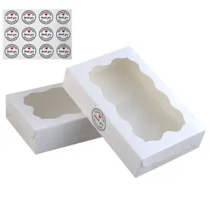 Cookie Boxes with Window for Gift Giving – 7.09'x4.9'x1.57' Bakery Boxes - Small Cookie Containers for Treats, Desserts, Strawberries, Cupcake, Pastry, Charcuterie, Baked Goods