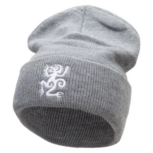 Aztec Monkey Embroidered 12 Inch Solid Long Beanie Made in USA