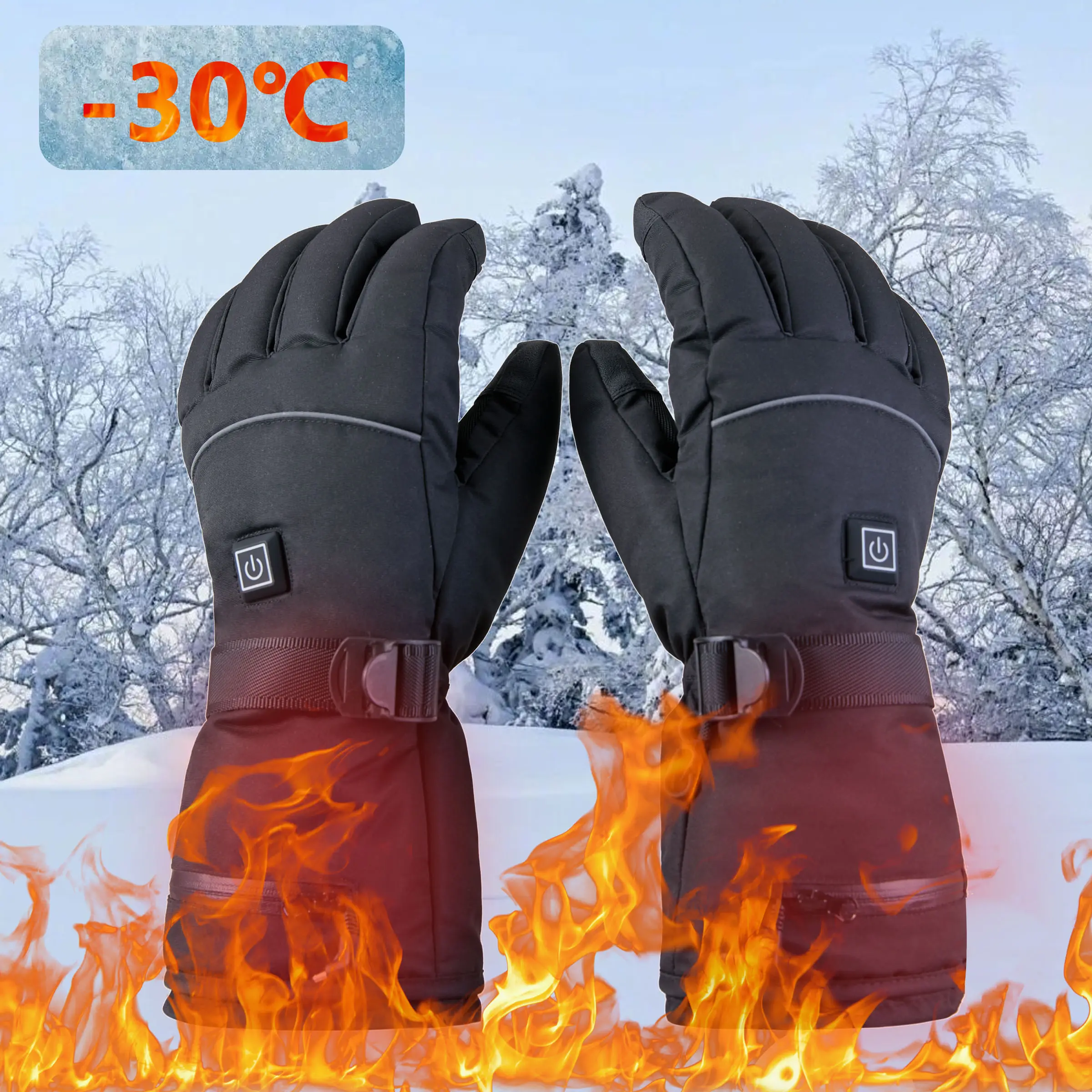 Electric Heating Gloves, 3 Step Temperature Control, Touchscreen Compatible, Winter Warmth for Hiking, Skiing, Cycling, Fishing, Outdoor Work, Outdoor Sports Gloves, Heated Gloves