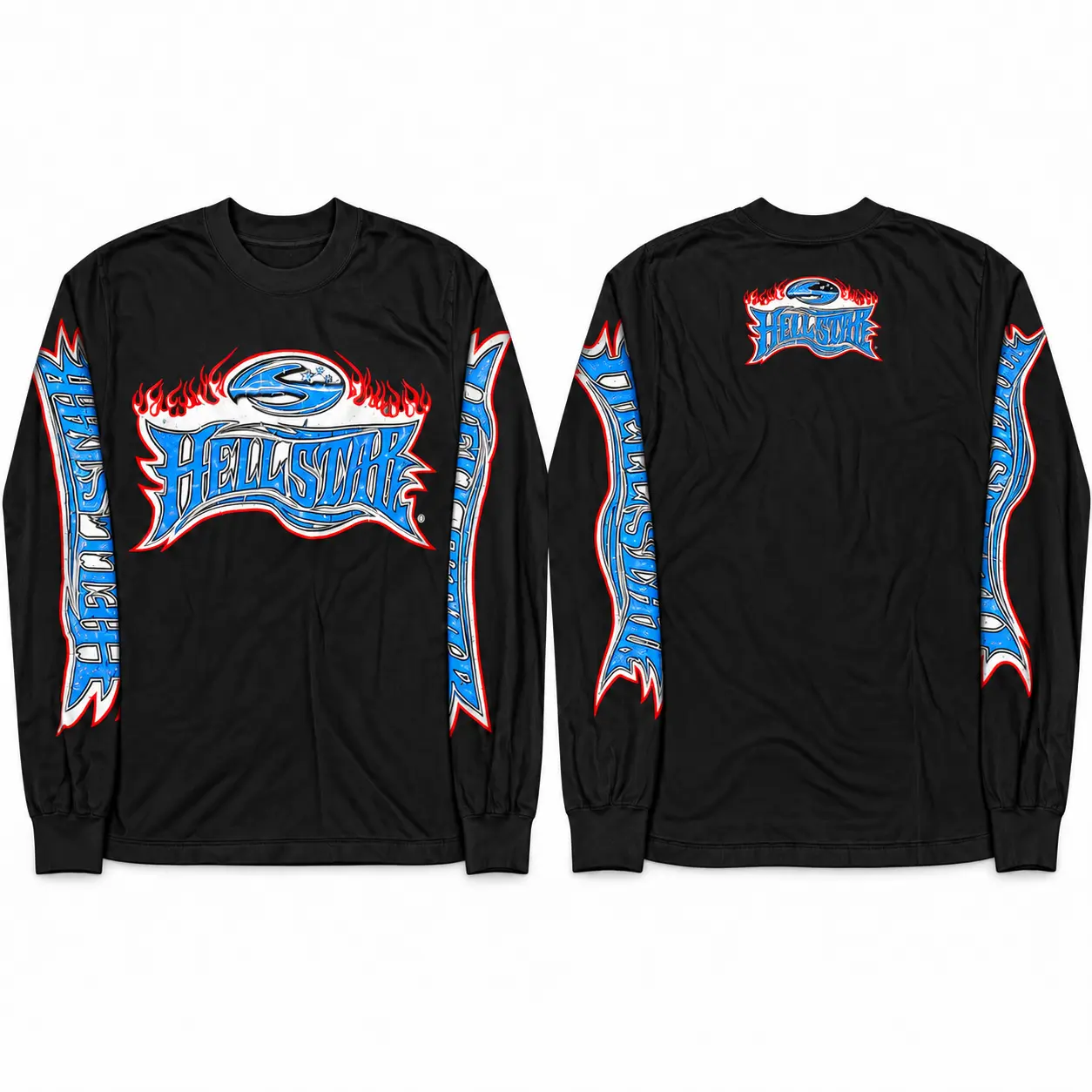 Hellstar Flame Logo Long Sleeve Shirt