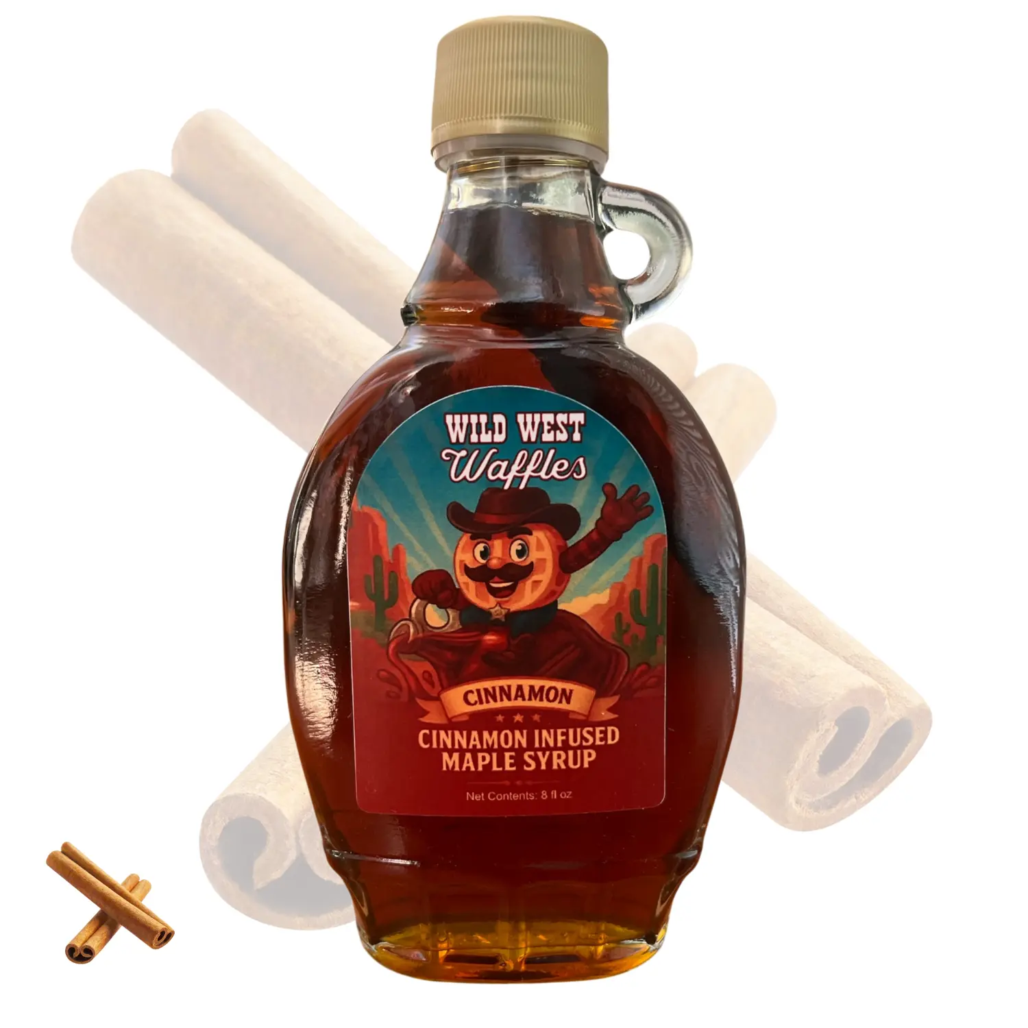 Wild West Waffles Cinnamon Infused Maple Syrup