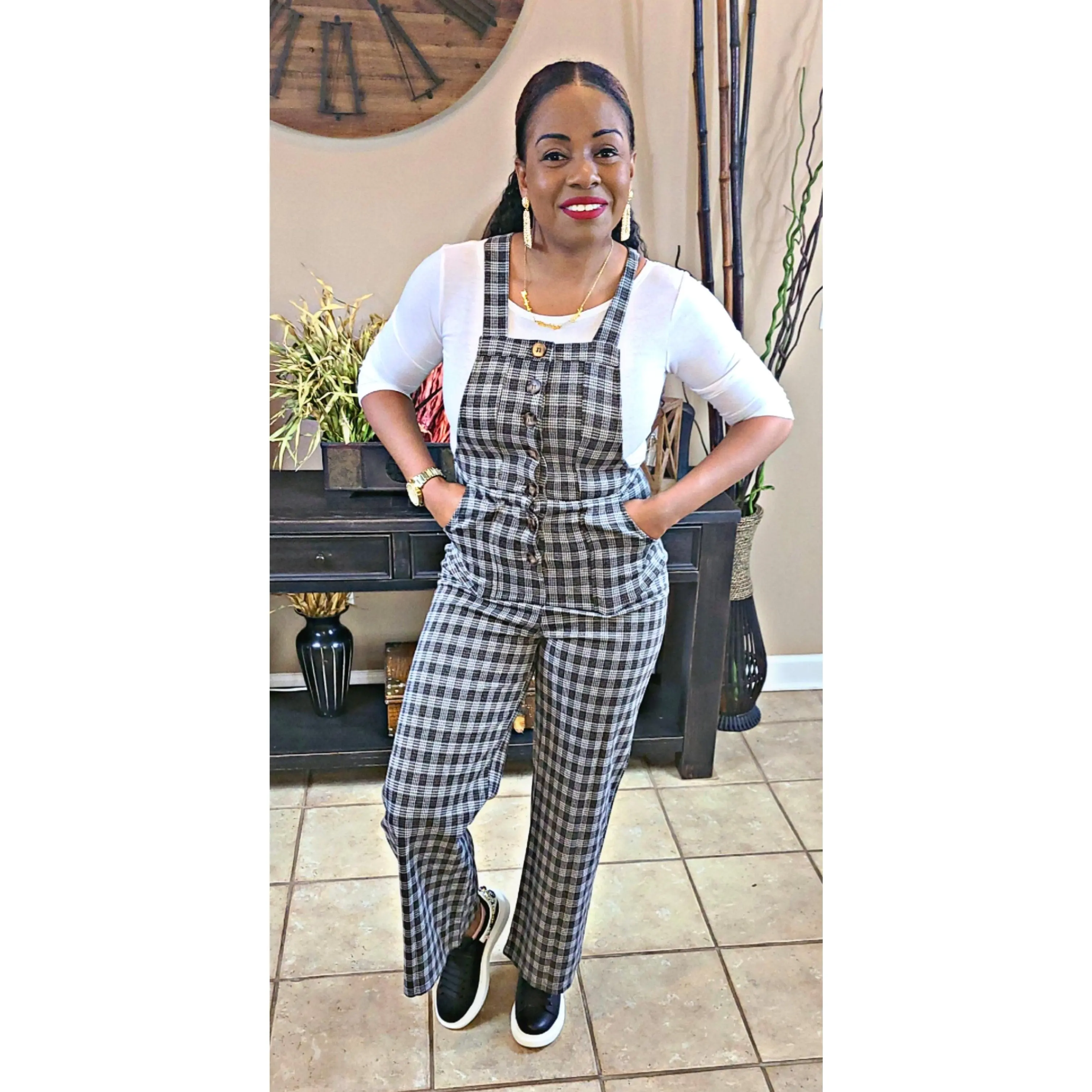 Simplicity Plaid Jumpsuit
