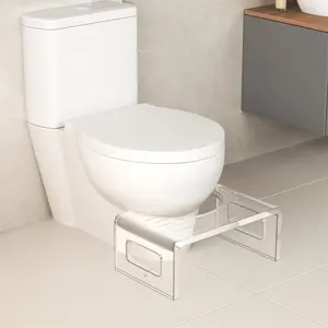 RoyalCraft L 7'' Tall Acrylic Toilet Stool, Modern Non-Slip Potty Stool for Children & Adults, Men & Women, Squatting Toilet Stool for Bathroom, Toilet Step Stool Foot Rest Stool