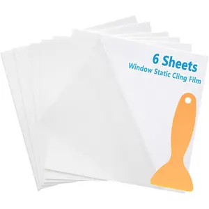 Car Window Clings, Car Windshield Sticker Applicator Windshield Sticker Cling Film Clear Window Static Cling Film Decals for Cars Parking Permit Inspection Sticker Holder 6PCS 6.3''×6.3'' Static Film