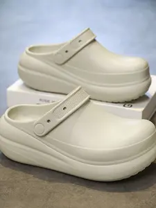 Women's Thick Sole Arch Support Anti-Slip Wear-Resistant Odor-Proof Hole Shoes, Casual Eva Upper Material, Less Than Ankle Height, Non Slip Mules