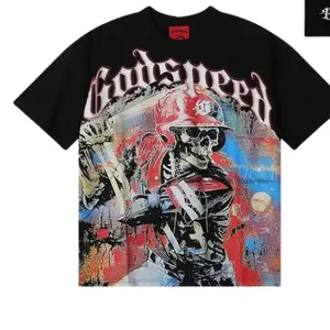 Godspeed Rock Baseball Skeleton T-Shirt Vintage Washed Streetwear Graphic Tee
