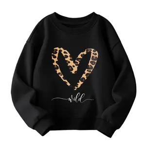 Boys Girls Valentine Shirts Raglan Long Sleeve Wild Love, Love Heart Tops for Kids 2-13Y，Suitable as a Valentine's Day gift for kids