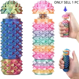 Button Click Spinner, Portable Stim Tool, 3-In-1 Design for Anxiety Relief, Spiky Grip Stim, 3D Printed Fidget Toy, Pocket Mini Fidget, Stress Relief Fidgeting