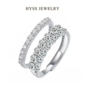[HYSS] START AND LAUREL GODDESS GEMSTONE RING SET Diamond Halo Ring Bridal Ring Set White Wedding Rings