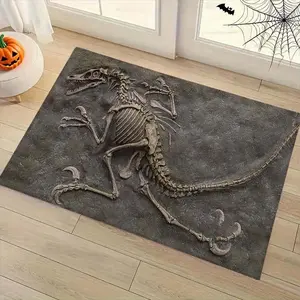 Halloween Dinosaur Pattern Bedroom Decor Rug, Soft Plush Living Room Mat, Fashionable Floor Pad for Room Decoration, Perfect Halloween Gift, Fluffy Rug