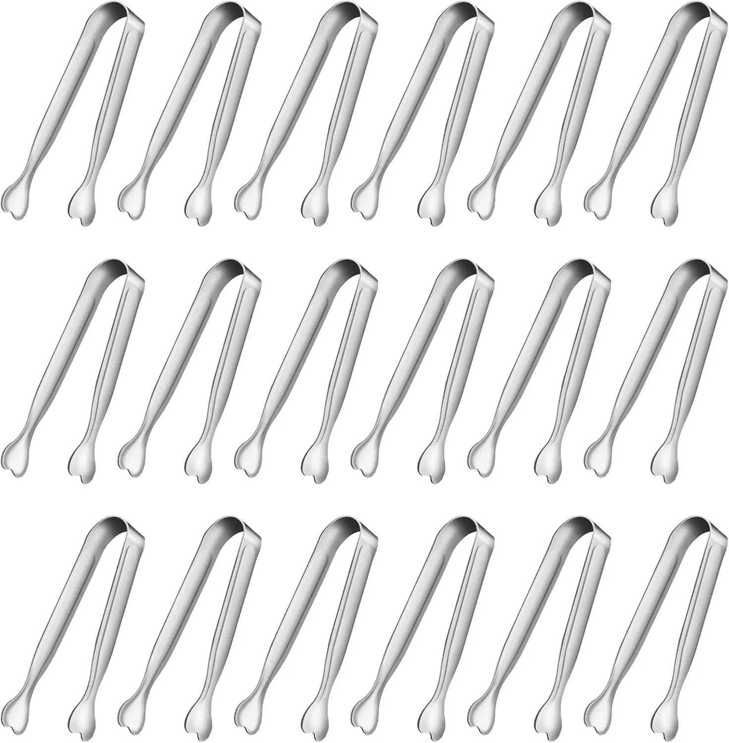 Mini Serving Tongs,  18-Packs Stainless Steel Sugar Tongs, 4.3inch Ice Tongs Kitchen Appetizers Tongs for Coffee Bar, Tea Party, Desserts Party, Sugar... Utensils