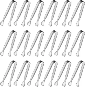 Mini Serving Tongs,  18-Packs Stainless Steel Sugar Tongs, 4.3inch Ice Tongs Kitchen Appetizers Tongs for Coffee Bar, Tea Party, Desserts Party, Sugar... Utensils