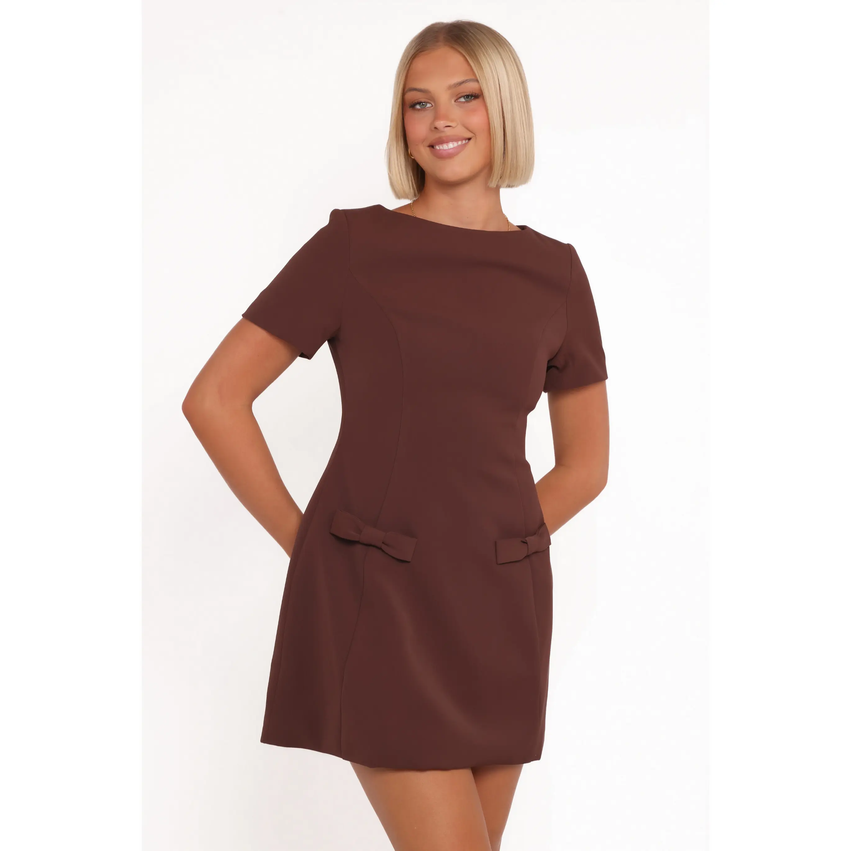 Tanis Mini Dress - Brown