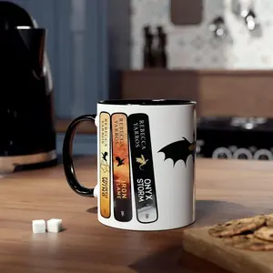 [Sale off up to 50%] The Empyrean Fourth Wing Book Spines 11oz Accent Coffee Mug, Perfect Gift for Readers, Book Lovers and Book Clubs, Bookish Vibes Co