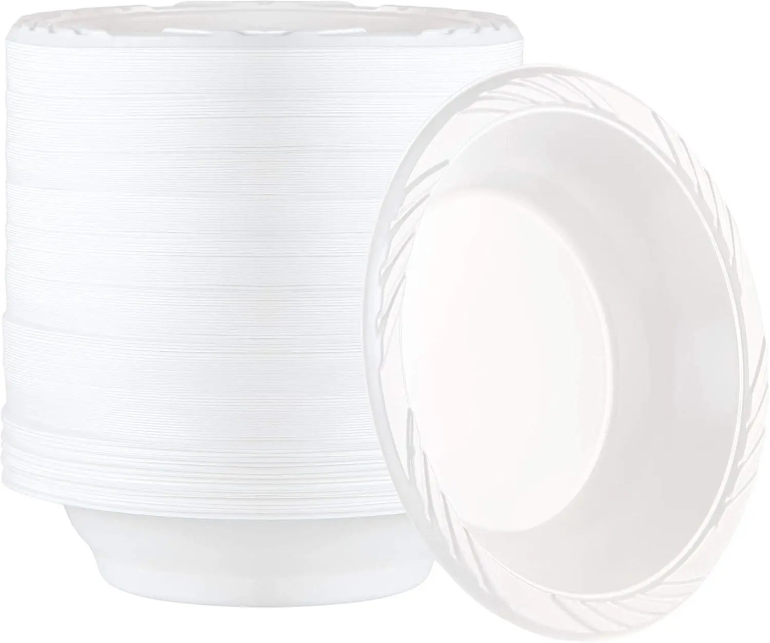 100 Count Disposable 18 ounce White Plastic Soup Bowls