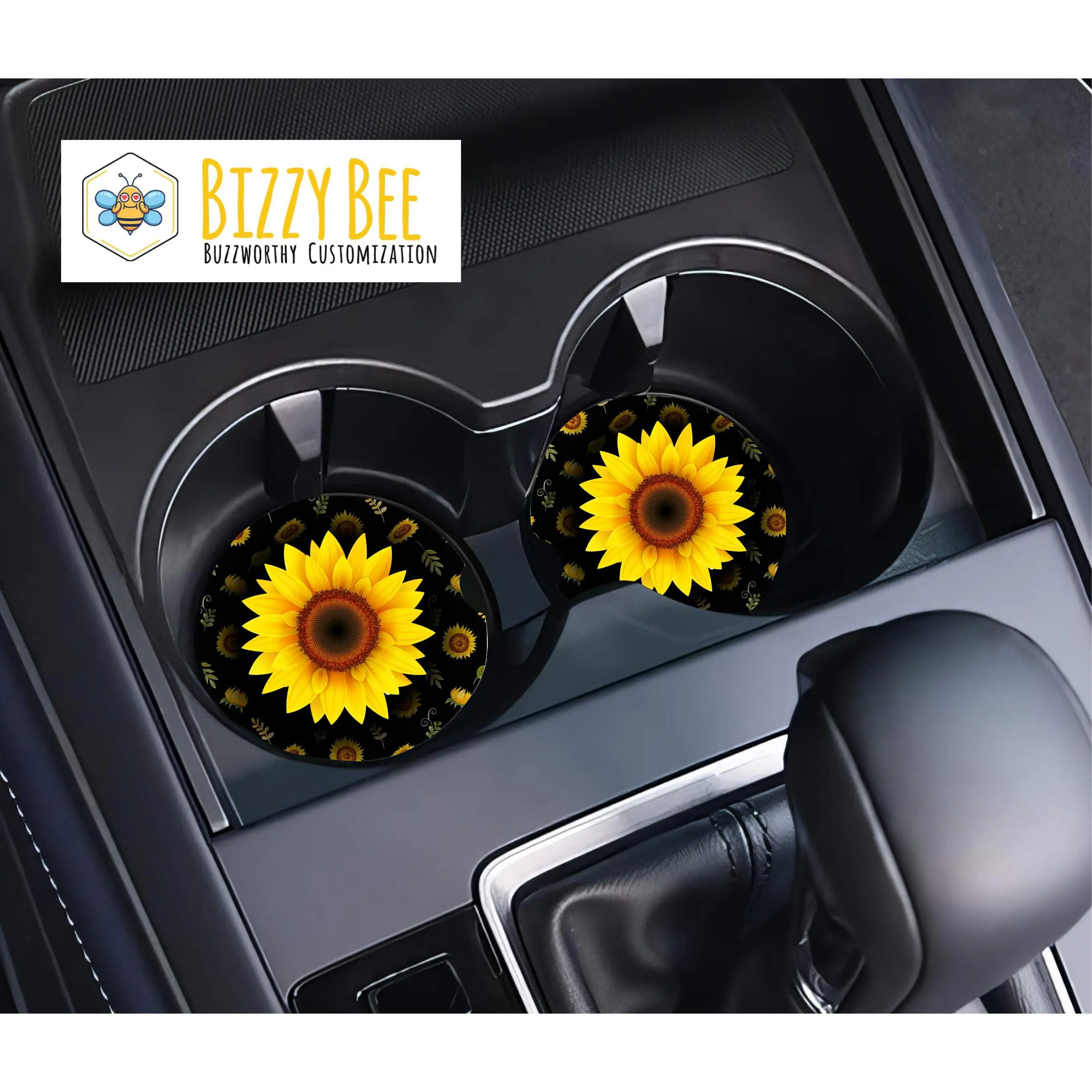 Car Coasters - 2pk - Sunflower