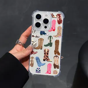 Fashion Denim Boot Style Pattern Phone Case, TPU Shockproof Full Protection Case, Suitable for iPhone 17/16/15/14/13/12/11 PRO PROMAX PLUS AIR X XS, Ideal Gift for Friends and Family, SJTKK77