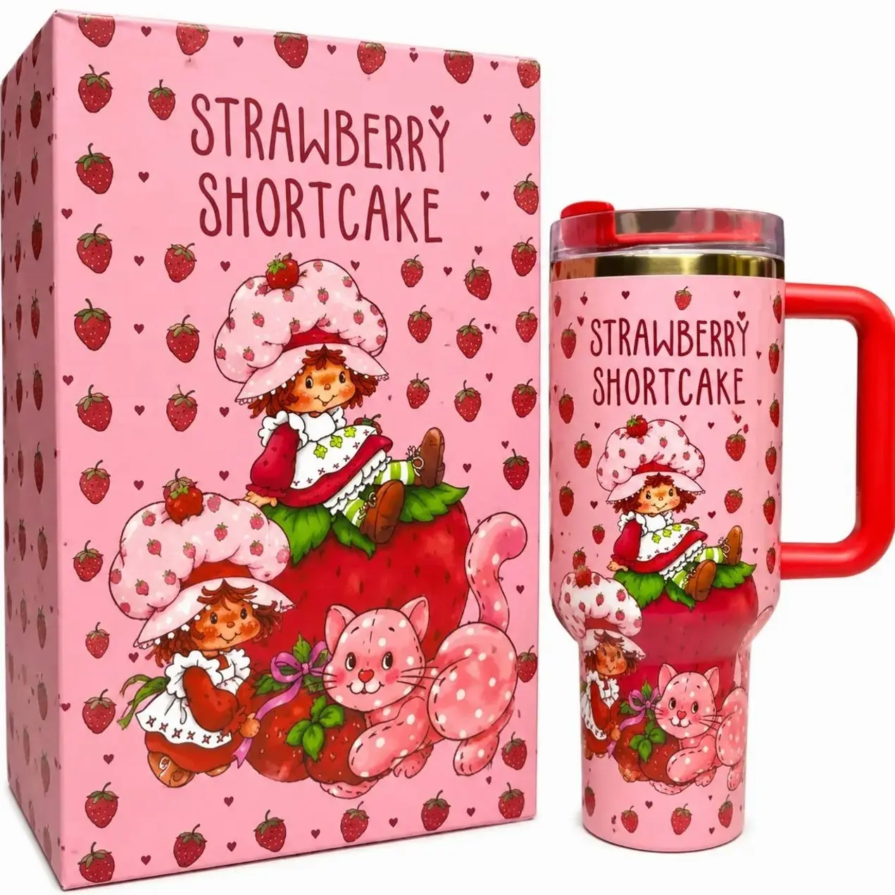 Strawberry Shortcake Quencher 40 Oz, Limited Edition Drinkware, Tumbler Gift for her