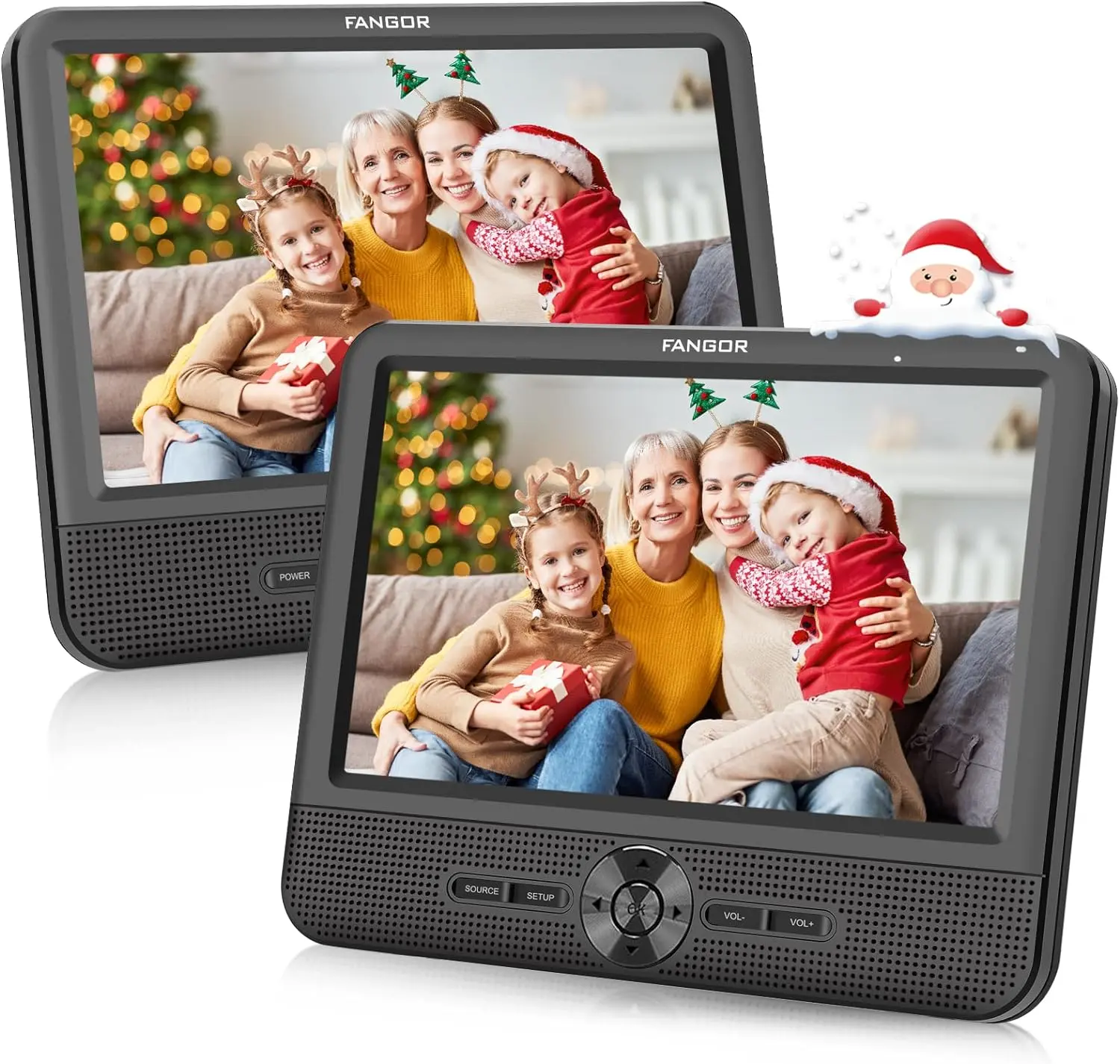 7.5’’ Dual Car DVD Player, Portable DVD Player for Car with 5H Battery, Last Memory, AV Out & in, Support USB/SD/Sync TV (1 Player+1 Monitor)