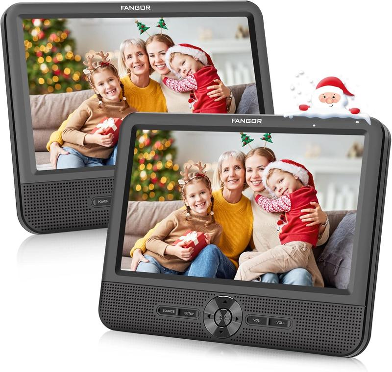 7.5’’ Dual Car DVD Player, Portable DVD Player for Car with 5H Battery, Last Memory, AV Out & in, Support USB/SD/Sync TV (1 Player+1 Monitor)