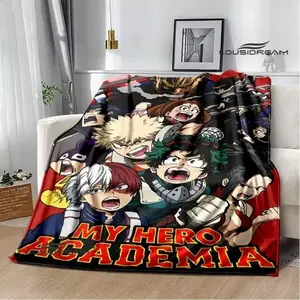 Blanket My Hero Academia Cartoon Idea for Anime Fans Flannel Warm Soft Comfortable Home Travel Birthday Gift