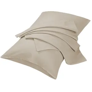 Unique Bargains 2 Packs Pillow Cases Double Brushed Microfiber Pillowcases King(20"x36") Khaki