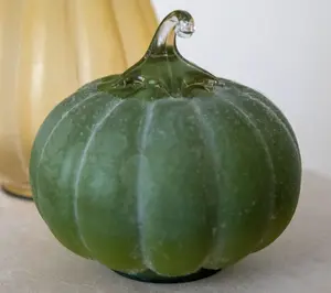 6.25" Frosted Glass Pumpkin by Lauren McBride 6.25" Frosted Glass Pumpkin by Lauren McBride