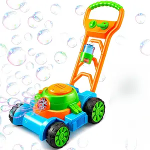 Bubble Lawn Mower Toddler Toys - Spill-Proof Bubble Machine Pretend Gardening Play Toy for Age 1 2 3 1-3 Year Old Baby Boys Indoor Outdoor Use, Easter Basket Stuffers Birthday Gifts (Blue)