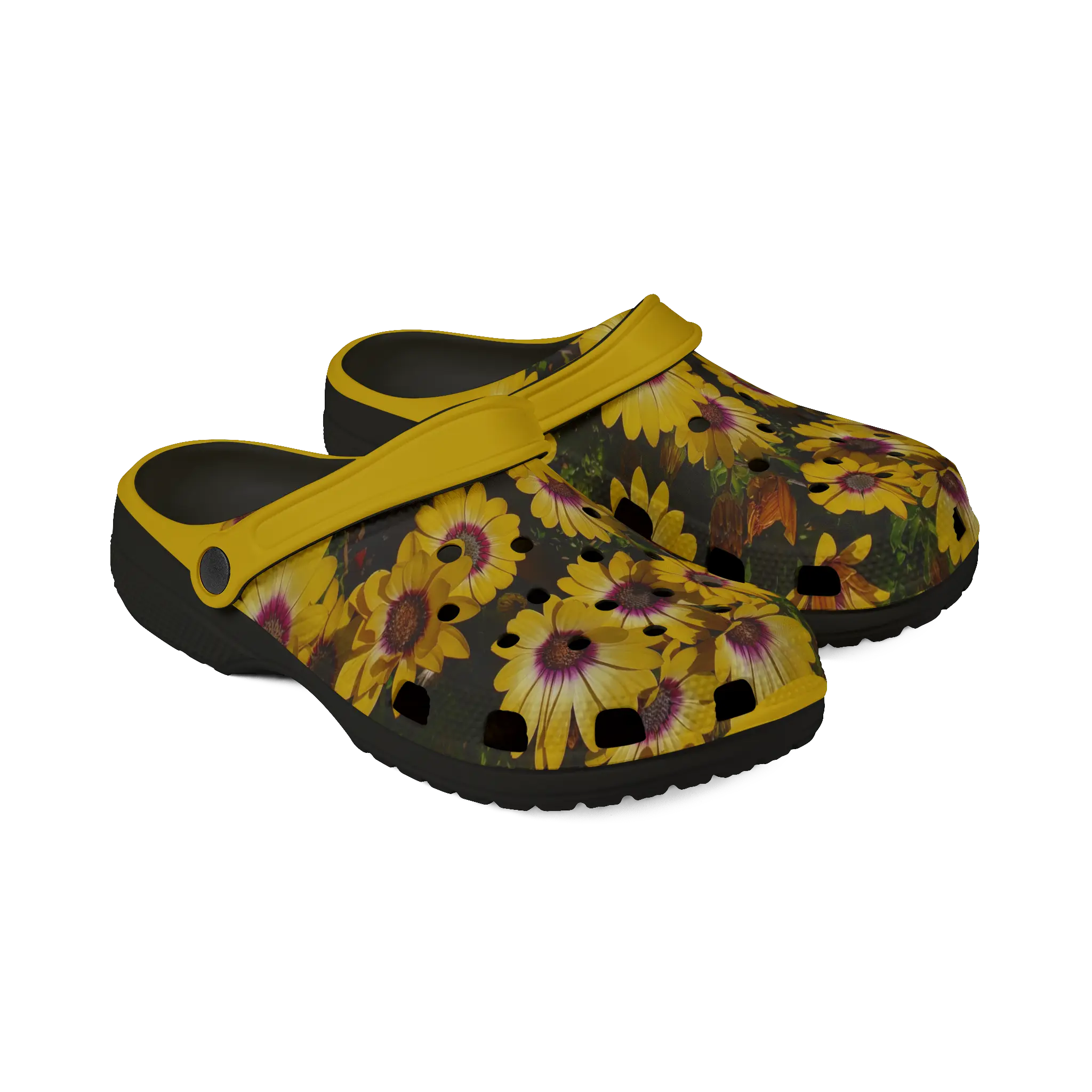 Yellow Daisy EVA Foam Clogs - Floral Garden Slip-On Shoes