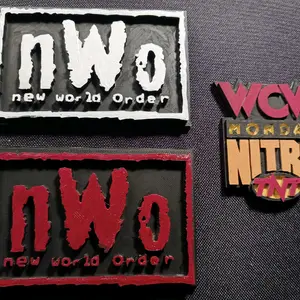 nWo WCW Pro Wrestling logo plate set 3D printed