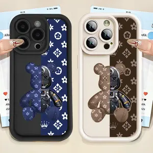 Hot Luxury R-Robots Bears Phone Case Suitable for Iphone 17 Pro Max Air,16, 15, 14, 13, 12, 11 Pro Max, X, XR, XSMAX, 8, 7 Plus,& Samsung Galaxy S25 Ultra S24 S23 S22 S21 Plus Shockproof Soft TPU Back Cover