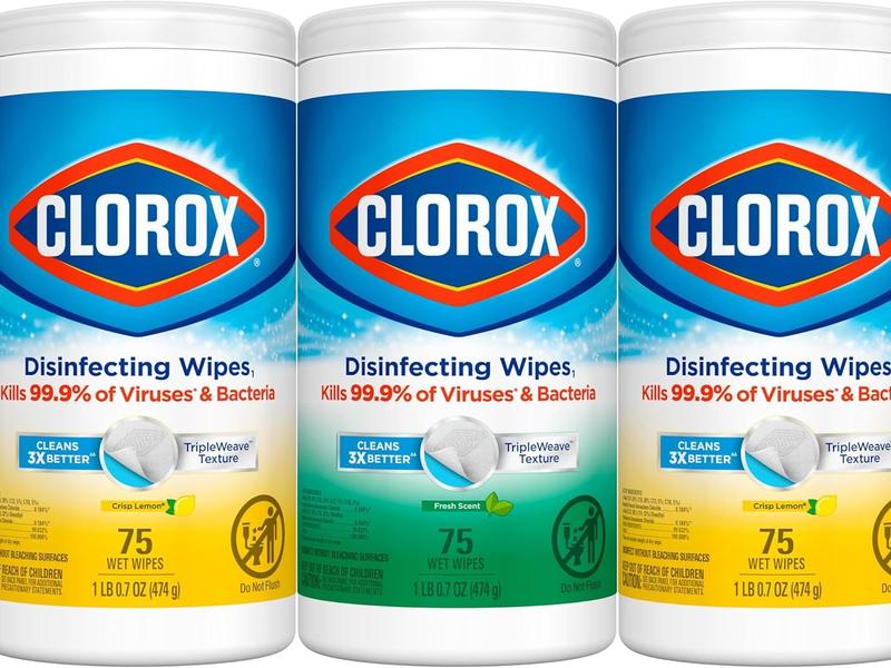 Clorox Disinfecting Wipes Value Pack 75 Count Pack of 3 TripleWeave Texture Kills 99.9% Germs & Viruses for Kitchen & Bathroom Surfaces - Antiseptic Disinfectant