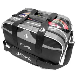 Pyramid Path Double Tote Plus Clear Top Bowling Bag (Black/Silver)